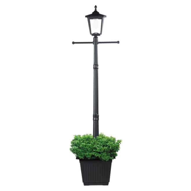 Solar Square Post Light - Single with Planter - Image 2