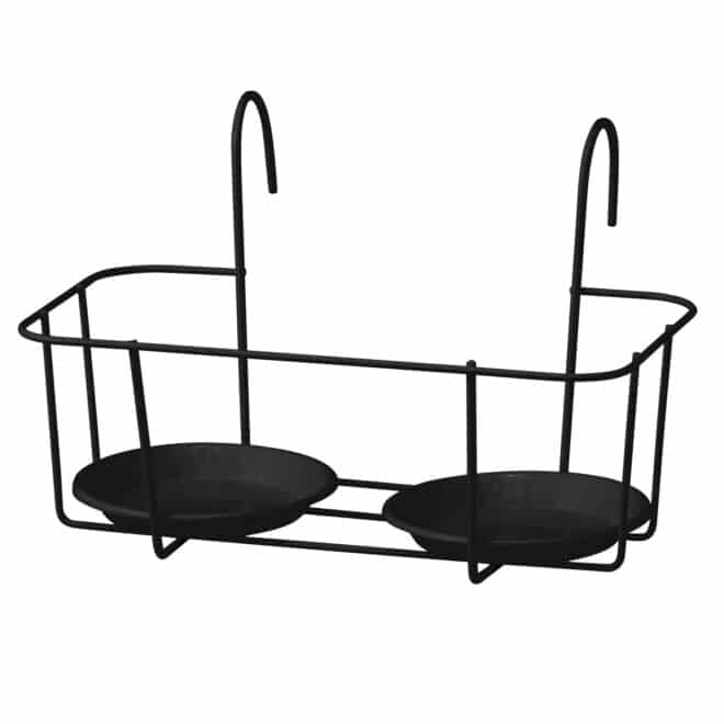 Double Wire Planter Holder 34cm - Black