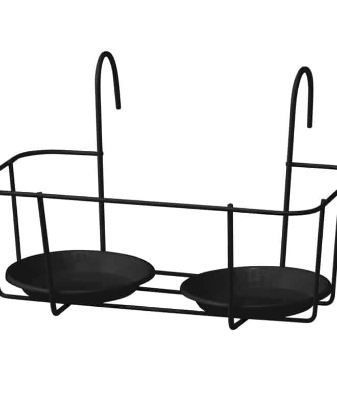 Double Wire Planter Holder 34cm - Black