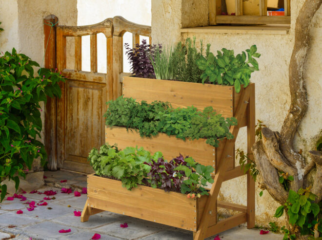 Terrace Planter - Three Tier - Natural - FSC 100% - Image 2