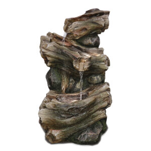 Log Fall water feature with lights