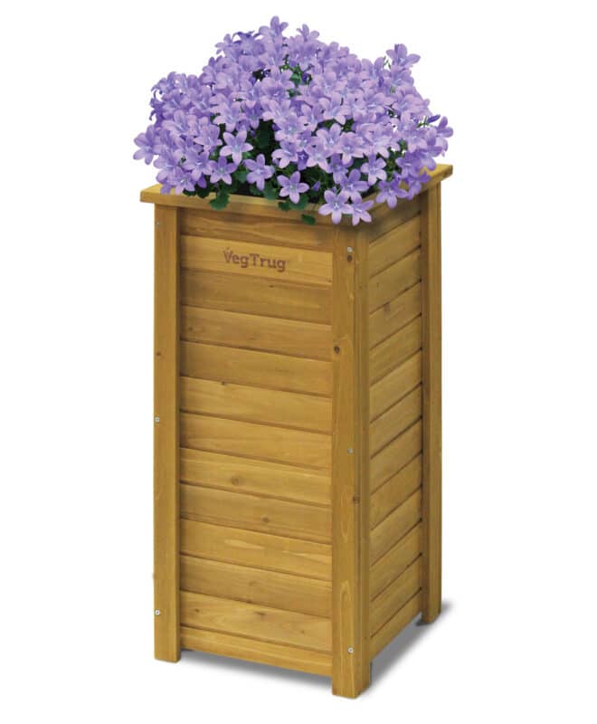 Wooden Planter Square Tall - Natural (FSC 100%)