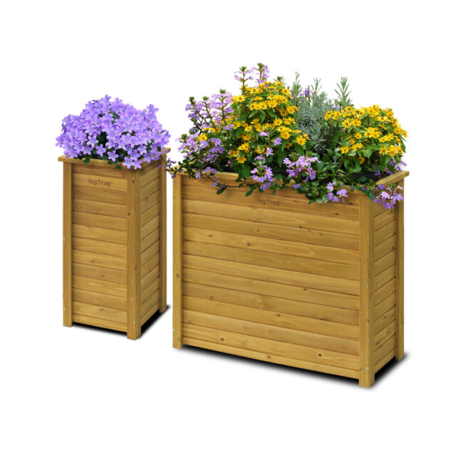 Wooden Planter Rectangle Tall - Natural (FSC 100%) - Image 5
