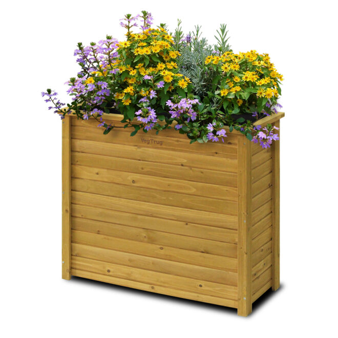 Wooden Planter Rectangle Tall - Natural (FSC 100%) - Image 10