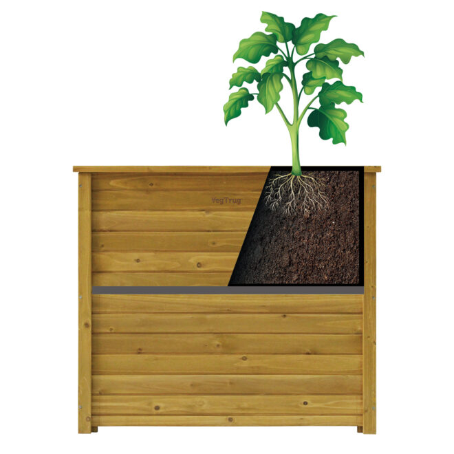 Wooden Planter Rectangle Tall - Natural (FSC 100%) - Image 6