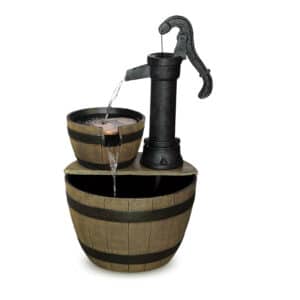 Pump n Barrels Water Feature with lights