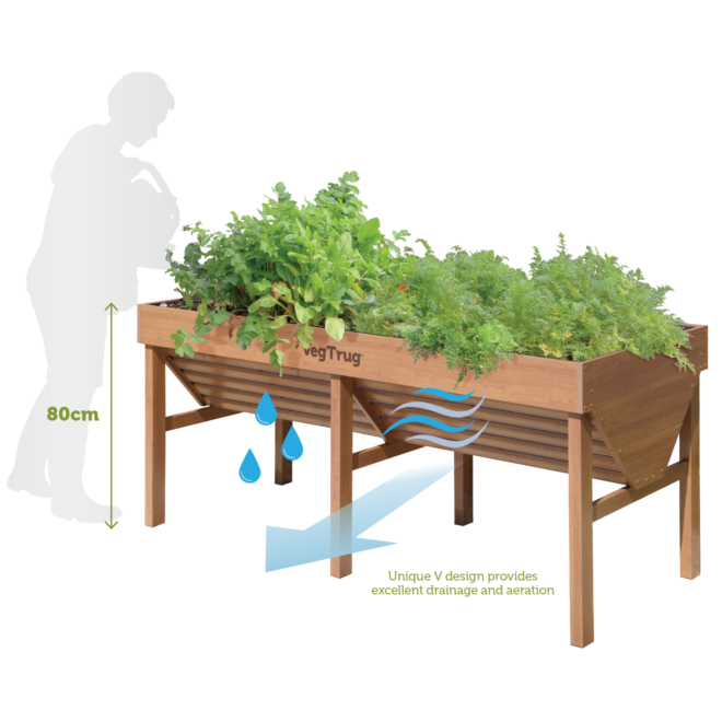 VegTrug Aluminium - 1.8m - Natural Wood Effect - Image 7