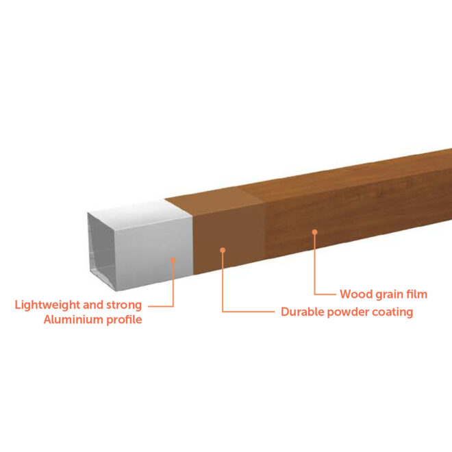 VegTrug Aluminium - 1m - Natural Wood Effect - Image 5