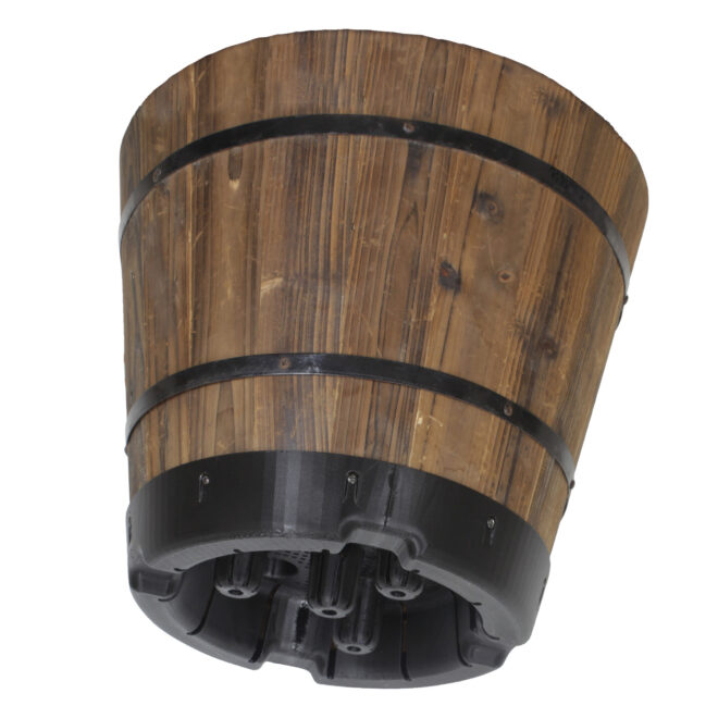 VegTrug Wooden Barrel 37cm - Burnt Oak - FSC 100% - Image 3
