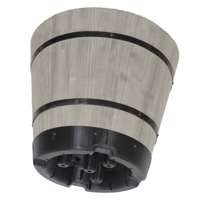 VegTrug Wooden Barrel 37cm - Grey Wash - FSC 100% - Image 5