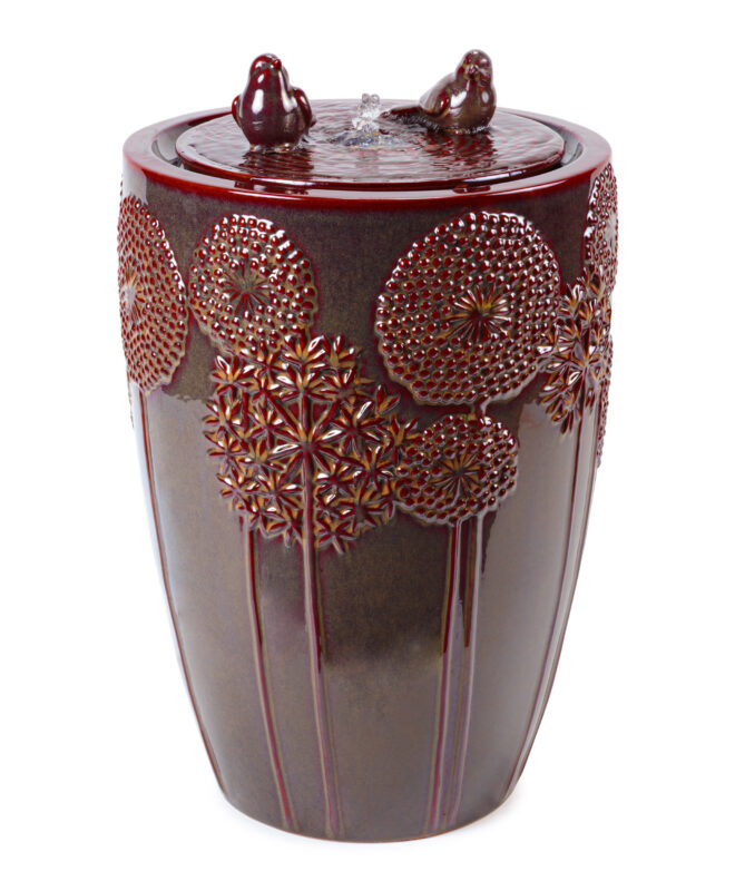 Wild Meadow Ceramic Water Feature with Lights