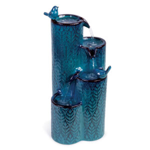 Botanical Birds Ceramic Water Feature with Lights